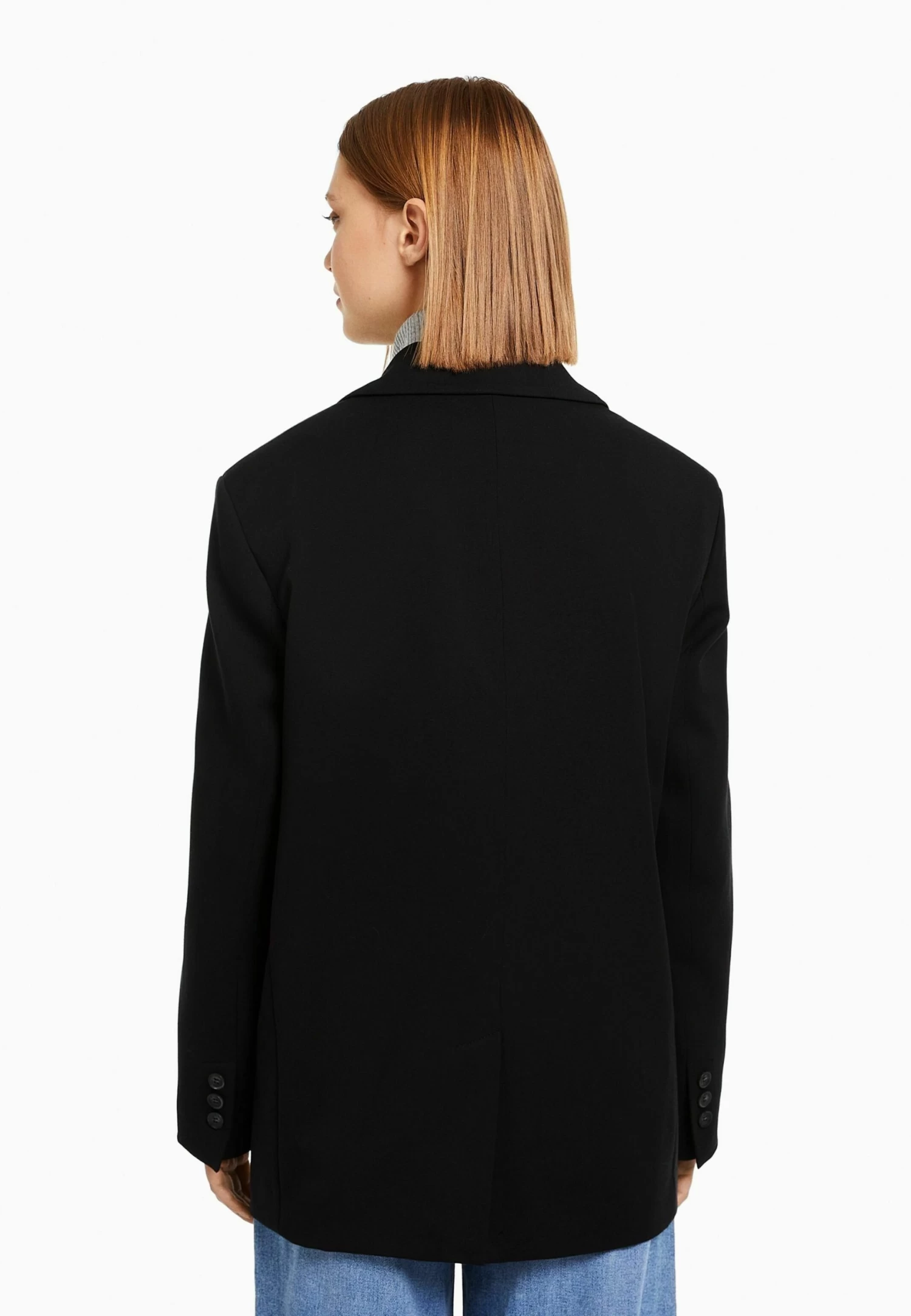 BERSHKA Tailored Cut- Halflange Jas - Black 3 BERSHKA Tailored Cut- Halflange Jas - Black - Afbeelding 3