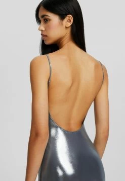 BERSHKA Long Strappy - Galajurk - Silver Coloured -Bershka be49eb937a644035bb4d86397645deb5