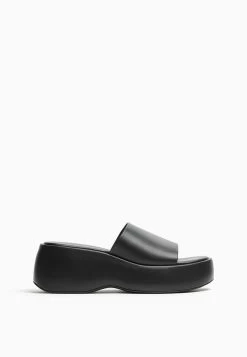 BERSHKA Platform - Muiltjes - Black -Bershka be93556f57c141d9b25d173dfb5fc5ac