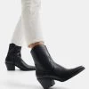 BERSHKA Heeled With Metallic Toe - Cowboy-/Bikerlaarsjes - Black