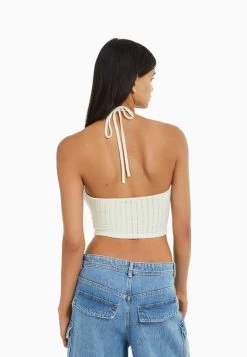 BERSHKA CrochetHalter- Top - Beige 8 BERSHKA CrochetHalter- Top - Beige -Bershka c0345cde415f46b8b5d75b8932f33baf