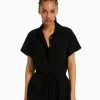 BERSHKA Rustic Utility - Playsuit - Jumpsuit - Black