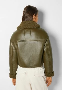BERSHKA Double Faced- Imitatieleren Jas - Khaki -Bershka c145bffbda4c46d3864cfbdac34062c1