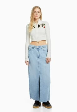 BERSHKA With Embroidery - Vest - Beige