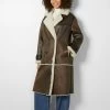 BERSHKA Double Faced- Winterjas - Brown
