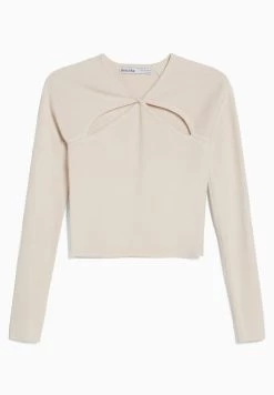BERSHKA Cut-Out Double-Breasted - Trui - Beige -Bershka c463fcecf05946ca9cb14fad221cbb84