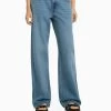 BERSHKA Wide Leg - Relaxed Fit Jeans - Light Blue Denim