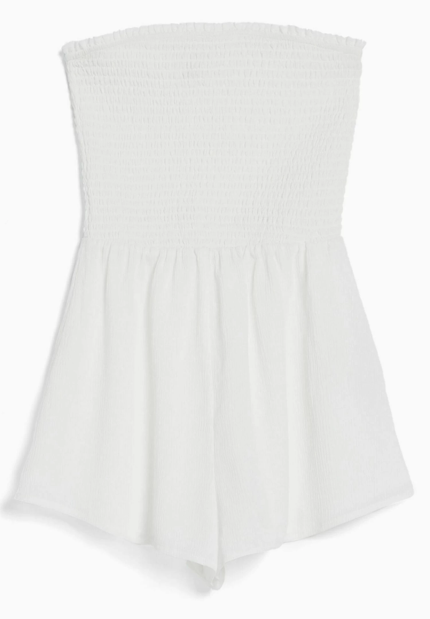 BERSHKA Textured With Shirring - Bandeau - Jumpsuit - White 6 BERSHKA Textured With Shirring - Bandeau - Jumpsuit - White - Afbeelding 6
