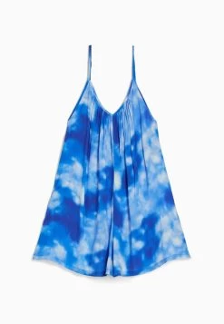 BERSHKA Strappy Flowing With Back Tie - Jumpsuit - Mottled Light Blue -Bershka c4f34a4d442345d1883d85cedfa44f03