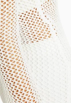 BERSHKA Long Sleeve Open Back Midi - Gebreide Jurk - Beige -Bershka c5439ff953b446d386bcf6b9c13e6be4