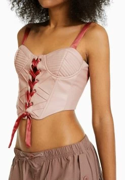 BERSHKA Top - Pink -Bershka c720cc08b0dd4ab3a4339457522dea6c