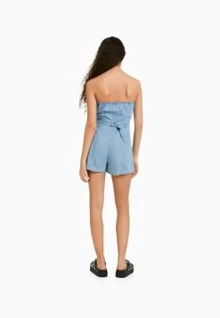 BERSHKA Jumpsuit - Light Blue Denim -Bershka c7a2fb63091b4bf4ac3fb062313f4573