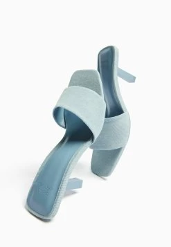 BERSHKA Muiltjes Met Hak - Metallic Blue -Bershka c7f75cce89d04b2c895dcae1589d877f