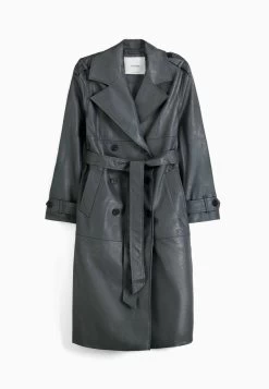 BERSHKA Trenchcoat - Dark Grey -Bershka c8b75e828da24275884093e119ef8b55