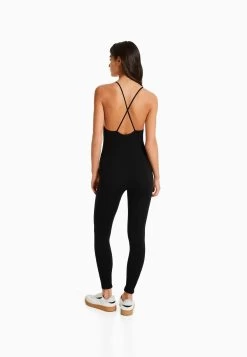 BERSHKA Jumpsuit - Black -Bershka c8ec66352ef444a289c5a8af6635d37c