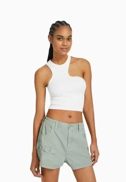 BERSHKA Multi - Shorts - Green