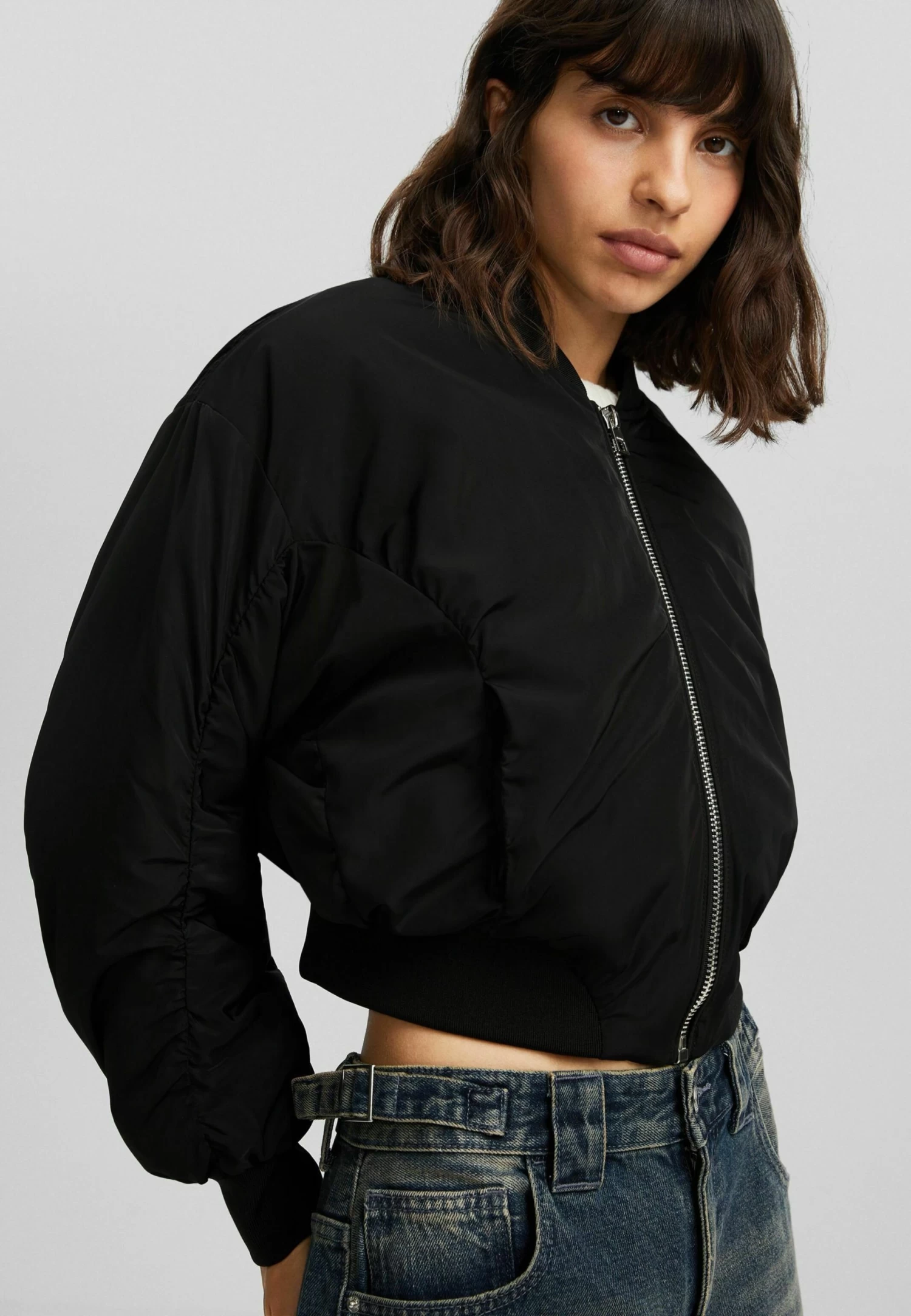 BERSHKA Cropped - Bomberjacks - Black 4 BERSHKA Cropped - Bomberjacks - Black - Afbeelding 4