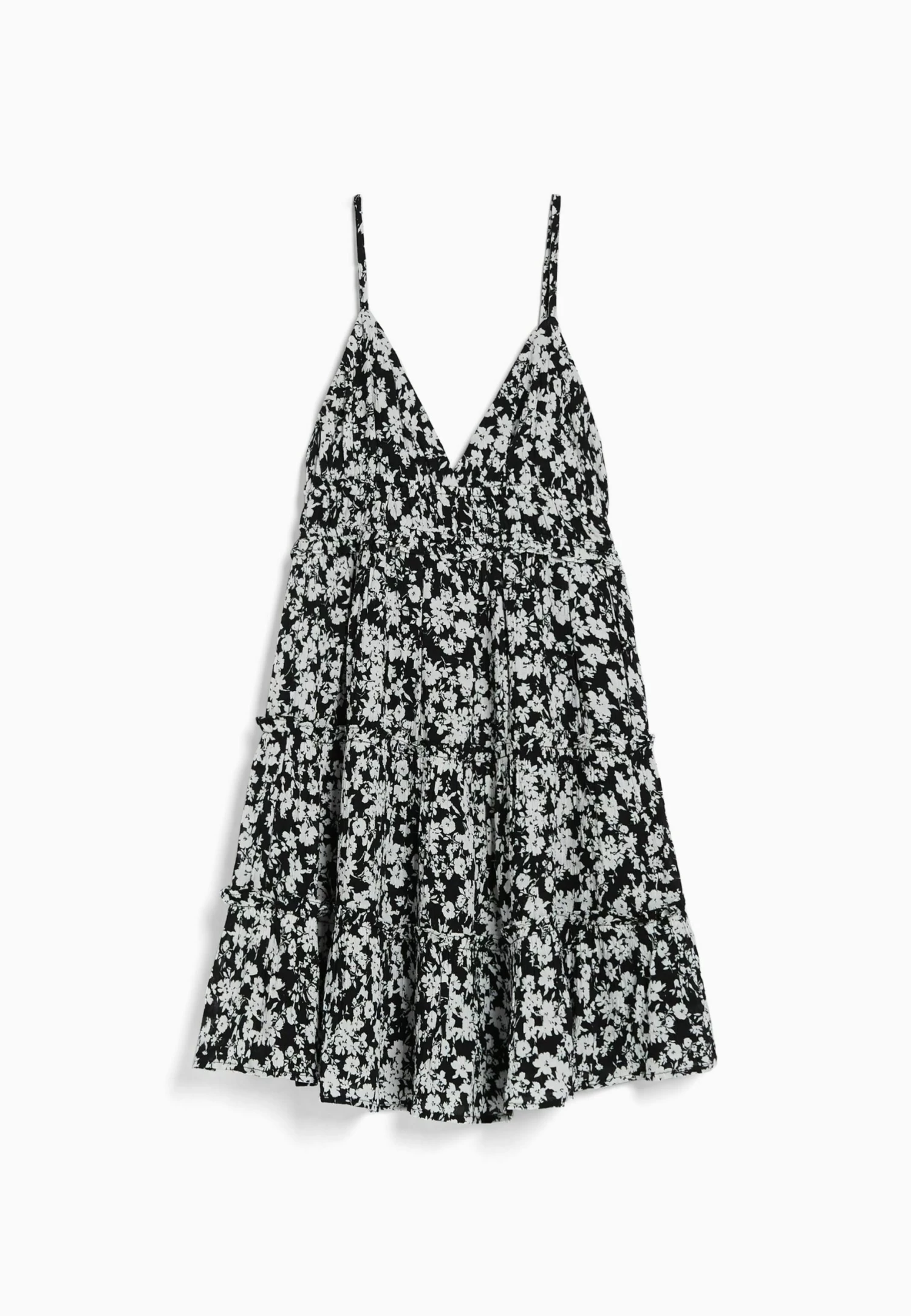 BERSHKA Strappy Ruffled - Mini - Jurk - Black 5 BERSHKA Strappy Ruffled - Mini - Jurk - Black - Afbeelding 5