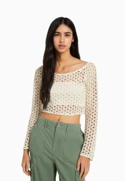 BERSHKA Rustic - Trui - Beige