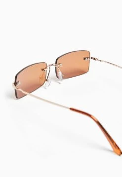 BERSHKA Rectangular No Frame - Zonnebril - Brown -Bershka ca66ba0e1bea4ce9bc5e45066a15c0c4