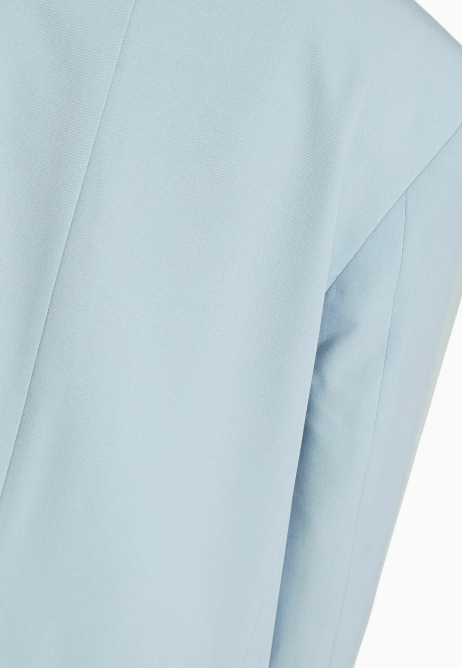 BERSHKA RegularFit Tailored - Feminine-Cut Double-Breasted - Halflange Jas - Light Blue 6 BERSHKA RegularFit Tailored - Feminine-Cut Double-Breasted - Halflange Jas - Light Blue - Afbeelding 6