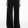 BERSHKA Wide-Leg - Flared Jeans - Black