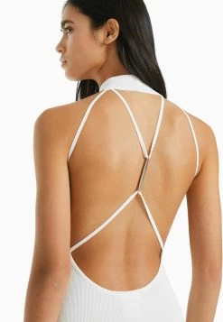 BERSHKA With Back Detail - Etui-Jurk - Off White -Bershka cf3f22a078dc4d41a9ca2736da57176c