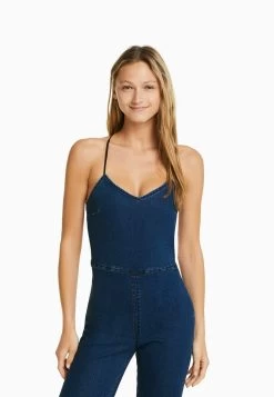 BERSHKA Elastic With Cut-Out Back - Jumpsuit - Light Blue Denim 8 BERSHKA Elastic With Cut-Out Back - Jumpsuit - Light Blue Denim -Bershka cfc9f3d76add4f3e9b7237a9adf09d73