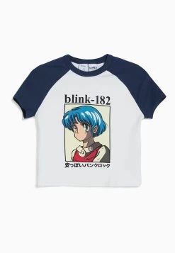 BERSHKA Short Raglan Sleeve Blink - T-Shirt Print - Royal Blue -Bershka d19695d29d2e4965aff4d9b948bb3454