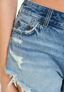 BERSHKA Vintage With Rips - Jeansshort - Dark Blue -Bershka d36732f70e27433990d242e7259490b4