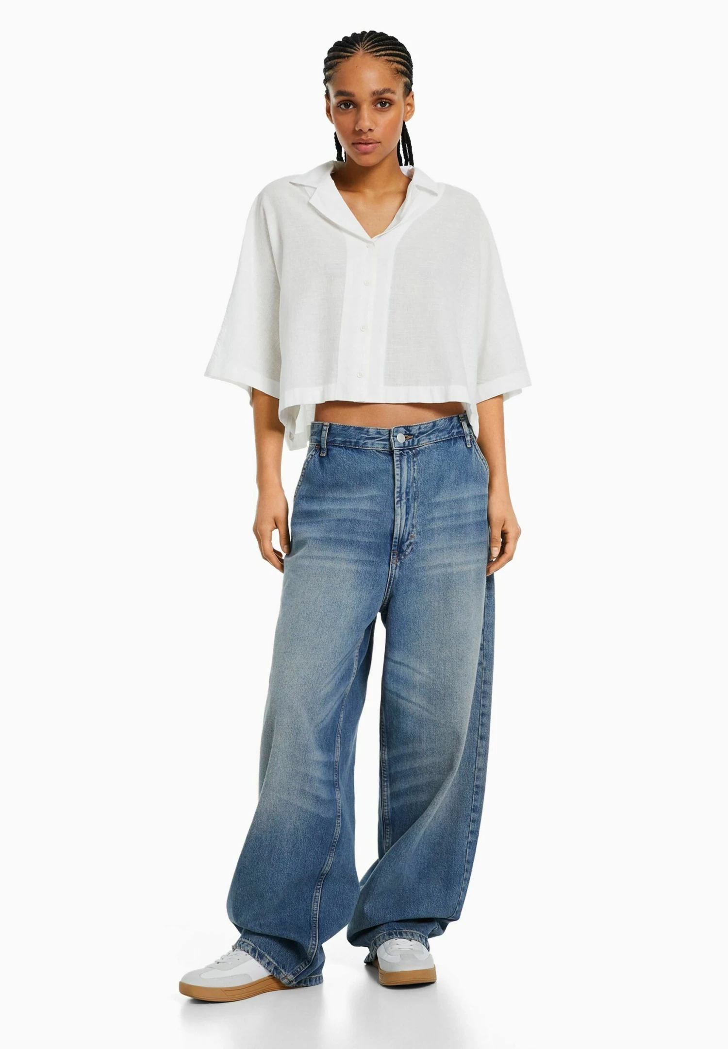 BERSHKA Rustic With Kimono Effect - Overhemdblouse - Off White 2 BERSHKA Rustic With Kimono Effect - Overhemdblouse - Off White - Afbeelding 2