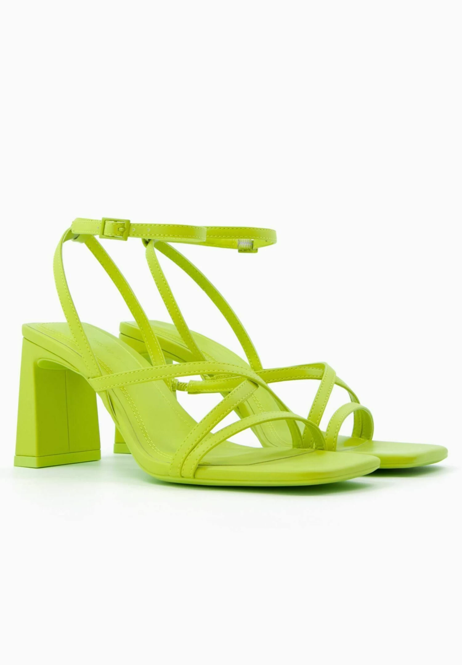 BERSHKA With Ankle Strap - Sandalen - Neon Green 3 BERSHKA With Ankle Strap - Sandalen - Neon Green - Afbeelding 3