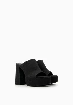 BERSHKA Platform - Muiltjes Met Hak - Black -Bershka d5b5eea4f3e84b6bbc2eb2b6cd25b890