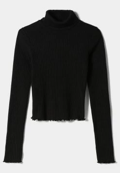 BERSHKA High Neck- Trui - Black -Bershka d63f80309c0b44e093122d1031105782