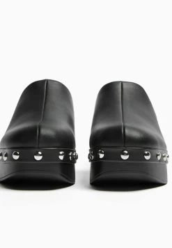 BERSHKA Studded - Clogs - Black -Bershka d850592bfc8043ef96e91244063338f5