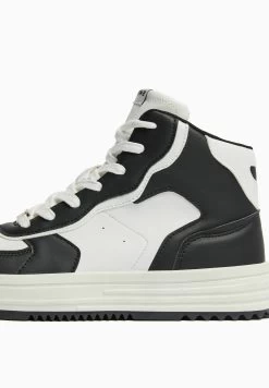 BERSHKA Contrast- Sneakers Hoog - Beige -Bershka d8f4cc5c7023485fa23bc60c707a84cf