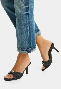 BERSHKA Heeled - Muiltjes Met Hak - Black