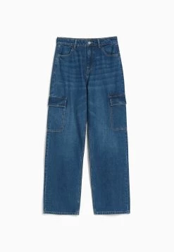 BERSHKA Straight Fit - Straight Leg Jeans - Dark Blue -Bershka dae40e1155144bde816863e46259a799