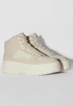 BERSHKA Contrast - Sneakers Hoog - Beige -Bershka dc0073fc06094716a626d0e7d01b8b07