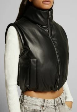BERSHKA Bodywarmer - Black -Bershka dc9df0d7553648b38d9e26f54c3819e3