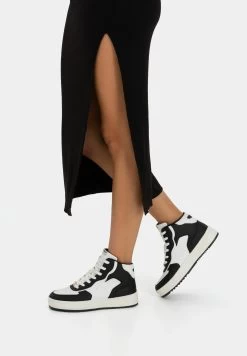 BERSHKA Contrast- Sneakers Hoog - Beige