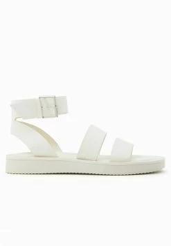BERSHKA Embossed With Ankle Strap - Sandalen - Beige -Bershka df454f7f5c064722badcc091f9c711b6