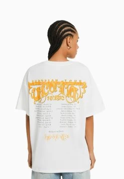 BERSHKA Printed Oversize Short Sleeve- T-Shirt Print - Beige 8 BERSHKA Printed Oversize Short Sleeve- T-Shirt Print - Beige -Bershka e0313bb8ed724a11af93efb55093411c