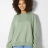 BERSHKA Oversize Round Neck - Sweater - Khaki