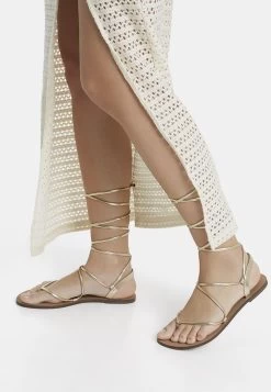 BERSHKA Teensandalen - Gold Coloured