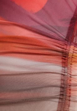 BERSHKA Sleeveless Printed - Etui-Jurk - Orange -Bershka e1d14abcb3d148dca442f61e41bf0a94