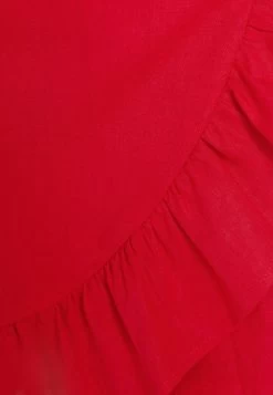 BERSHKA Short Sleeves With Ruffles - Jurk - Red -Bershka e2167b64dadd4faf95b3f3681ec244d7