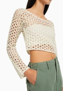 BERSHKA Rustic - Trui - Beige -Bershka e23b0e76e1194af7992293676772f430