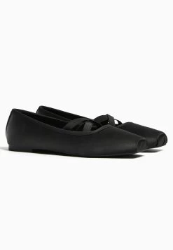 BERSHKA Stretch Flats - Ballerina'S Met Enkelbandjes - Black -Bershka e405d8fbc71648b5b0206501a2318c6f