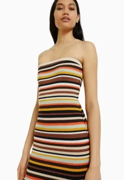 BERSHKA Striped Bandeau Midi - Gebreide Jurk - Brown 10 BERSHKA Striped Bandeau Midi - Gebreide Jurk - Brown -Bershka e45732419171480fb1bd87275363268d